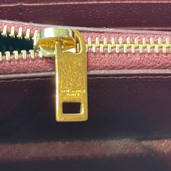 YSL Yves Saint Cassandre Matelasse Zip Around Wallet, Burgundy - Preowned - Picture 11 of 14